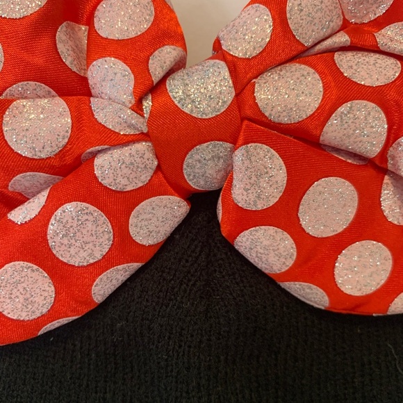 Minnie Mouse Kids Black and Red Hat with Red Polka Dot Bow OS - Picture 6 of 8